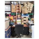 Desk, Lamp & Office Chair