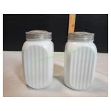 4.5" White Milk Glass Salt & Pepper Shakers