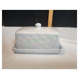 White Ceramic Butter Dish w/ Lid