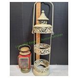 Vtg Carriage Oil Lamp & Metal Stand