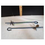 (2) Heavy Duty Tie Down Stakes