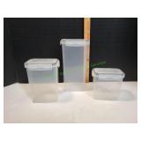 (3) Airtight Food Storage Containers
