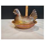 Indiana Glass Nesting Hen Covered Dish