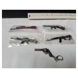 (5) Metal Replica Rifles/Revolver Keychains