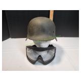 Vtg M1 Helmet w/ Goggles