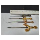 (4) Miniature Replica Metal Weapons