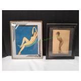 (2) Photos in Frames of Women Nude