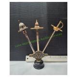 Vtg Sword Display 3-pc Letter Opener Set