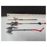 (3) Miniature Replica Metal Weapons