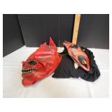 (2) Latex Devil Mask