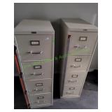 (2) Metal Filex 4-Drawer Filing Cabinets (2) Metal Filex 4-Drawer Filing Cabinets