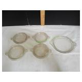 (4) 680-C Pyrex Lids & (1) 470-C Pyrex Lid