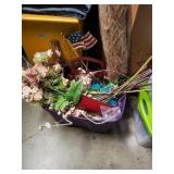 Tote of Faux Floral Arrangements