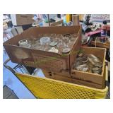 Basket Full of Canning Jars, Vintage Jars & More