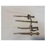(4) Miniature Replica Metal Weapons