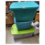 (3) Storage Totes w/ Lids