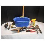 Blue Multi-Purpose Caddy w/ Gardening Tools