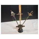 Vtg Sword Display 3-pc Letter Opener Set