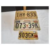 (3) Vtg License Plates
