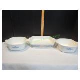 (3) Vtg Corning Ware Casserole Dishes