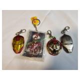 (4) Marvel Iron Man Keychains