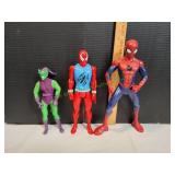 12" Spider-Man, 12" Scarlet Spider & Green Goblin