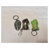 (3) the Incredible Hulk Keychains