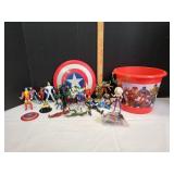 Mavel Action Figures in Avengers Bucket w/ Shield