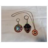 (2) Captain America Keychains & (1) Pendent