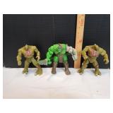(3) The Incredible Hulk Action Figures