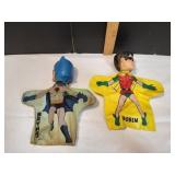 Vtg Batman & Robin Hand Puppets