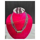 Vtg Chunky Multi Strand Necklace