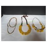 Vtg Yellow Necklaces