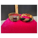 (2) Gold Tone Bracelets