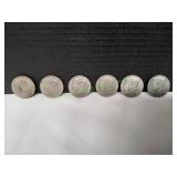 (6) Kennedy Half Dollars