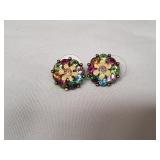 Vtg Swarovski Crystal Clip-On Earrings