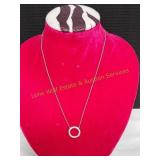 Vtg CZ Pendant Necklace