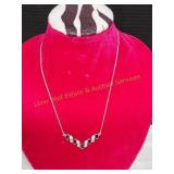 Purple Rhinestone Silver-Tone Necklace