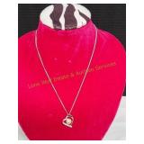 Vtg Pearl Heart Necklace