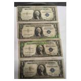 (4) 1935-D $1 Silver Certificate Bank Notes