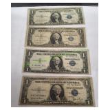 (4) $1 Silver Certificate Bank Notes