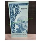 Sheet of (5) 2017 $1 Note