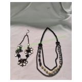 (2) Black Bib Necklaces