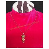 Betsey Johnson Rhinestone Kitty Necklace