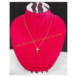 CZ Cross Gold-Tone Necklace