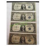 (4) $1 Silver Certificate Bank Notes