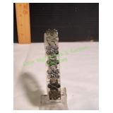 Sterling Silver Floral Link Bracelet