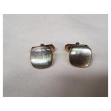 Gold Tone Mother of Pearl Cufflinks