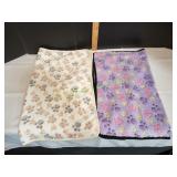(2) Paw Print Dog Blankets