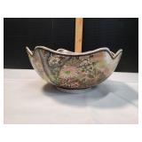 Vtg Chinese Chinoiserie Bowl w/ Gilt Edge